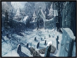 Cmentarz, Zima, Śnieg