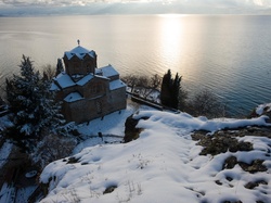 Zima, Kościół, Macedonia, Jezioro