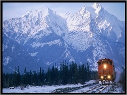Pociąg, Zima, Góry