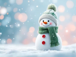 Czapka, Zima, Śnieg, Szalik, Bałwanek