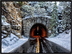 Zima, Droga, Tunel, Skały