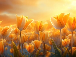 Żółte, Tulipany, Grafika