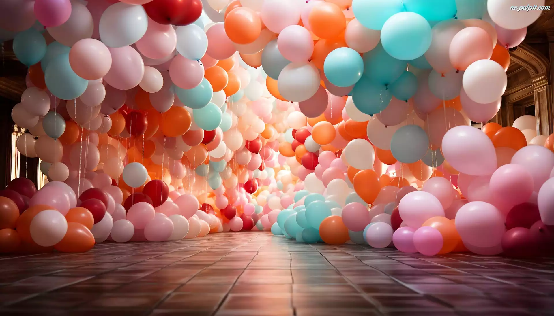 Dekoracja, Balony, Kolorowe, Grafika, Baloniki