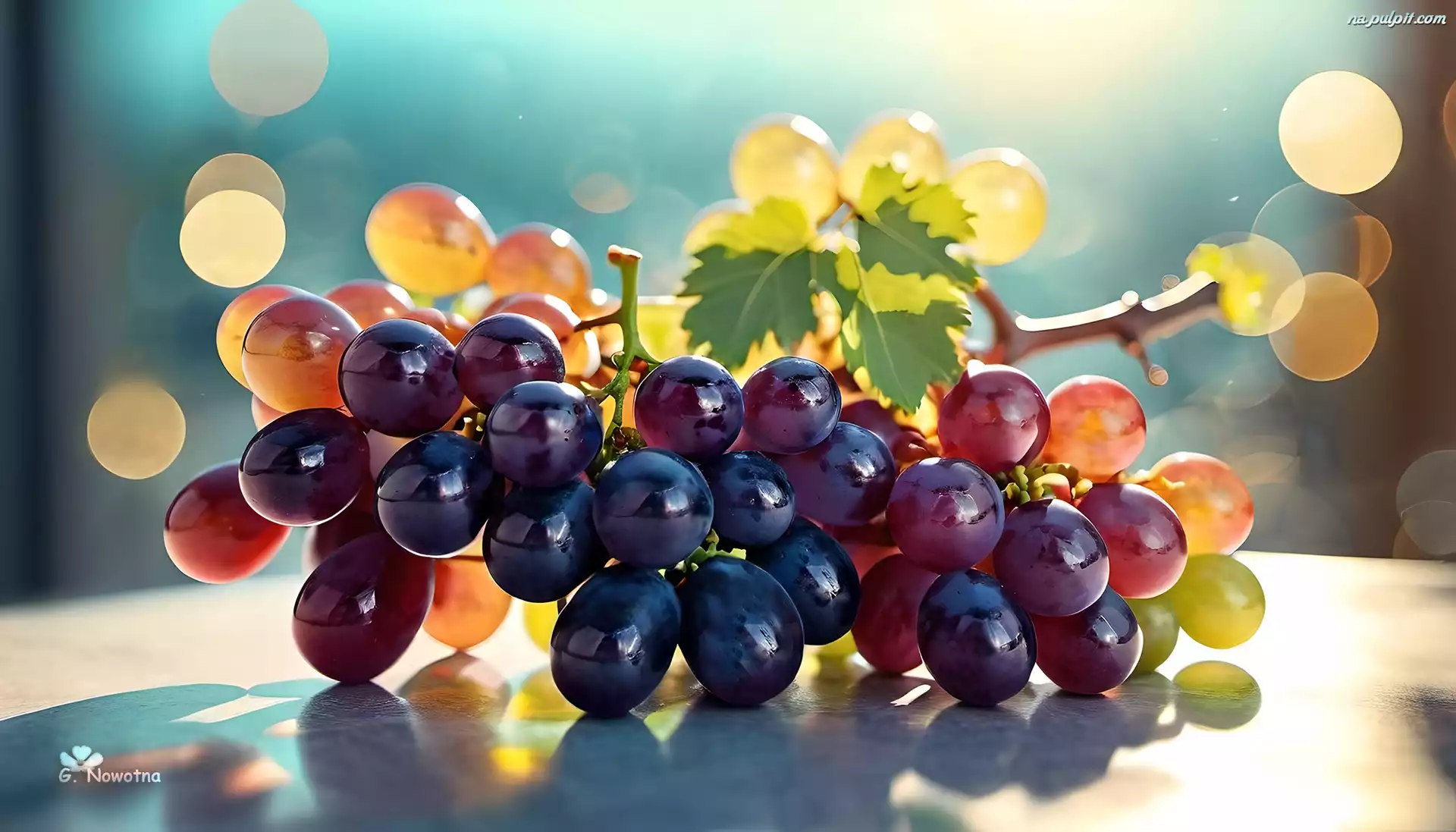 Bokeh, Ciemne, Winogrona, Grafika, Owoce