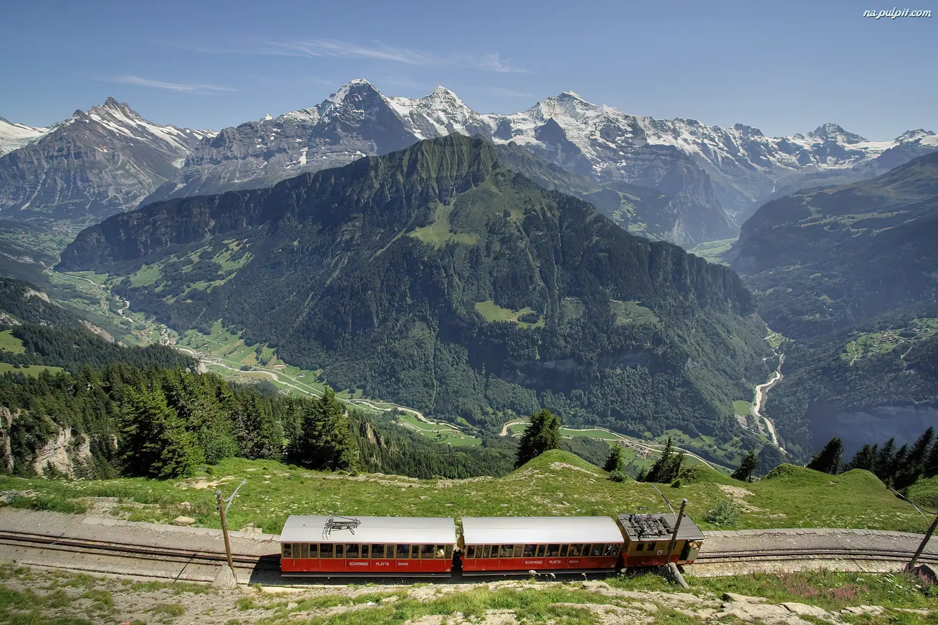 Elektryczny, Góry, Szwajcaria, Pociąg