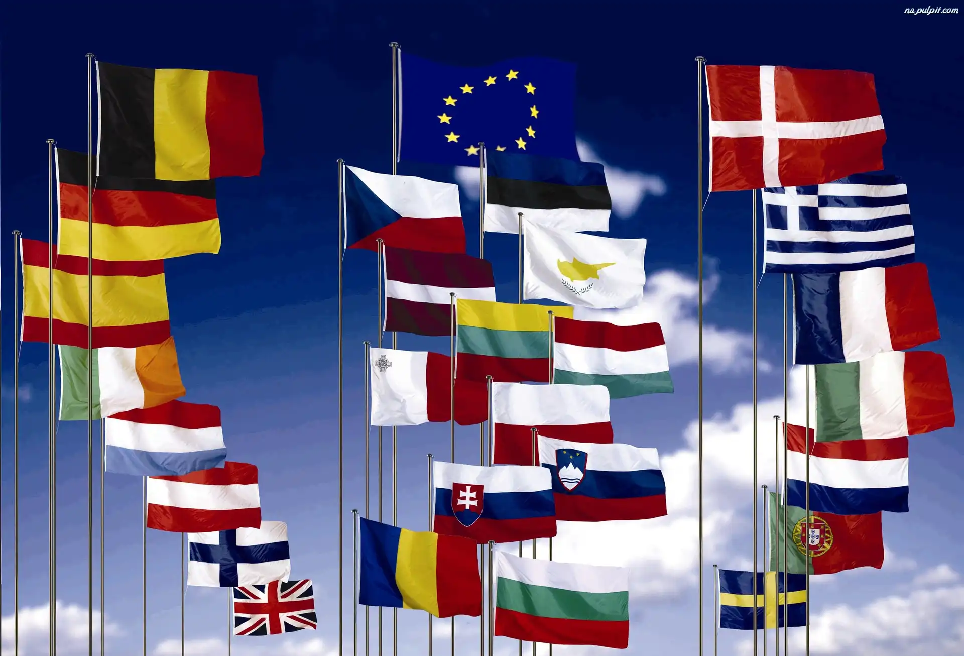 Europejska, Państw, Flagi, Unia