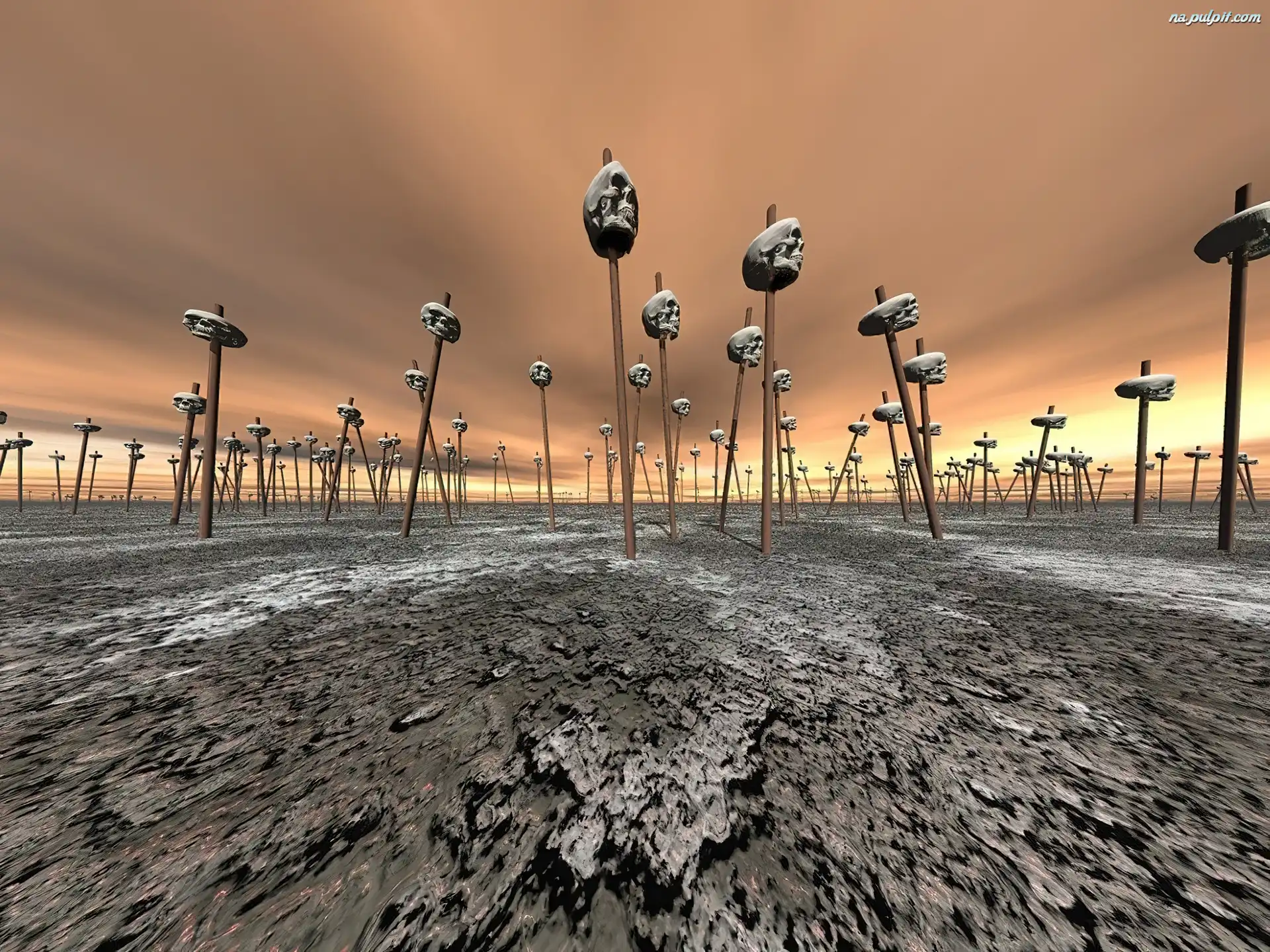 kije, Wektorowa, 3D, czaszki