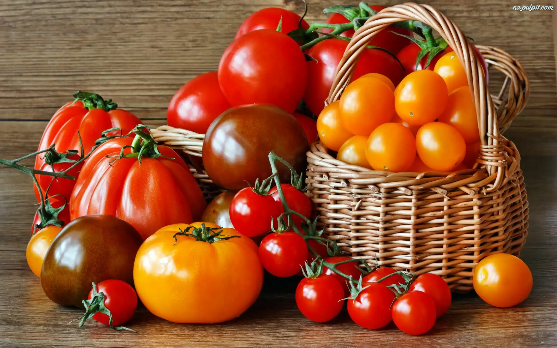 Koszyk, Różne, Pomidory, Kolorowe, Odmiany