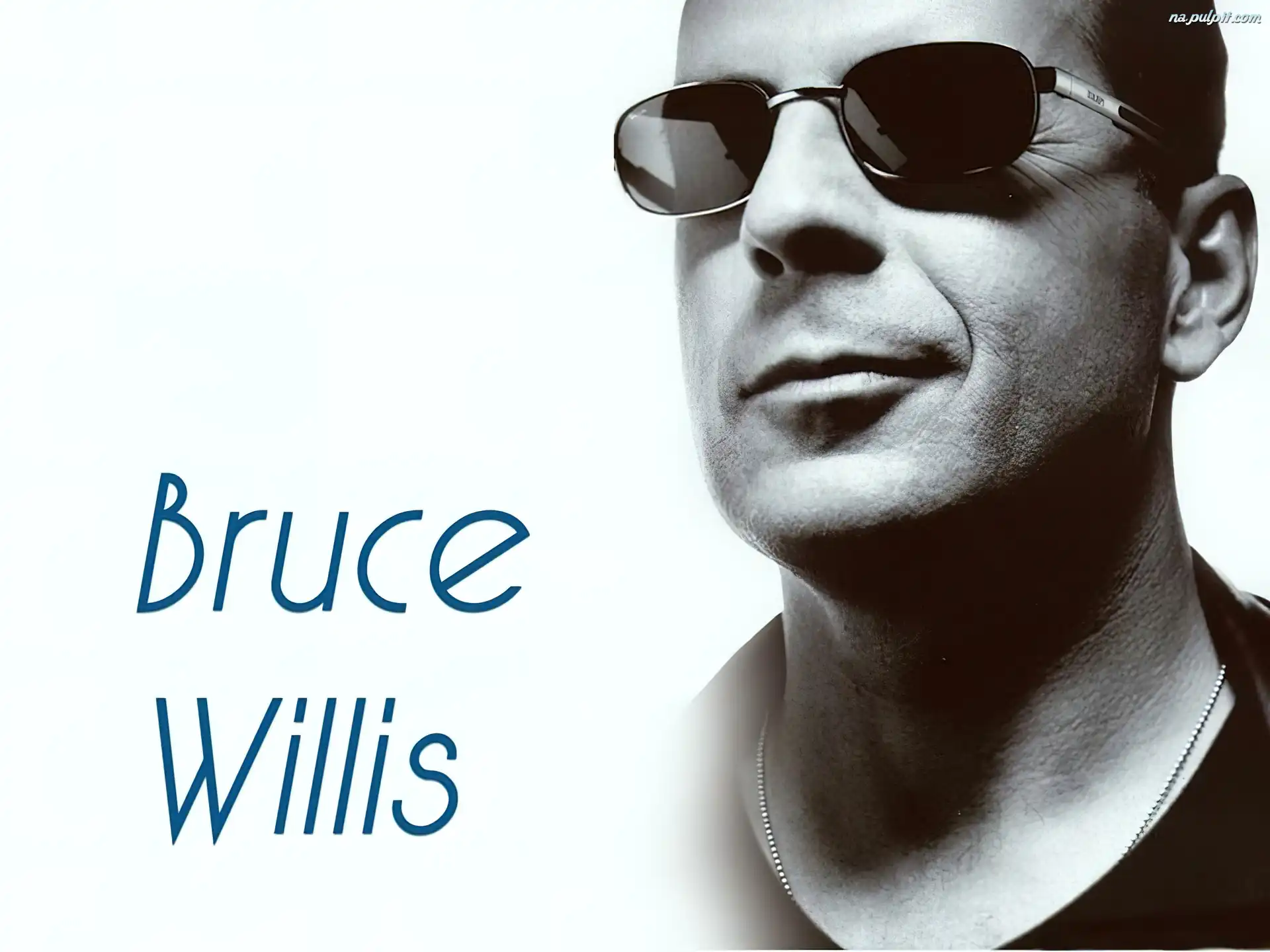okulary, Bruce Willis, usta