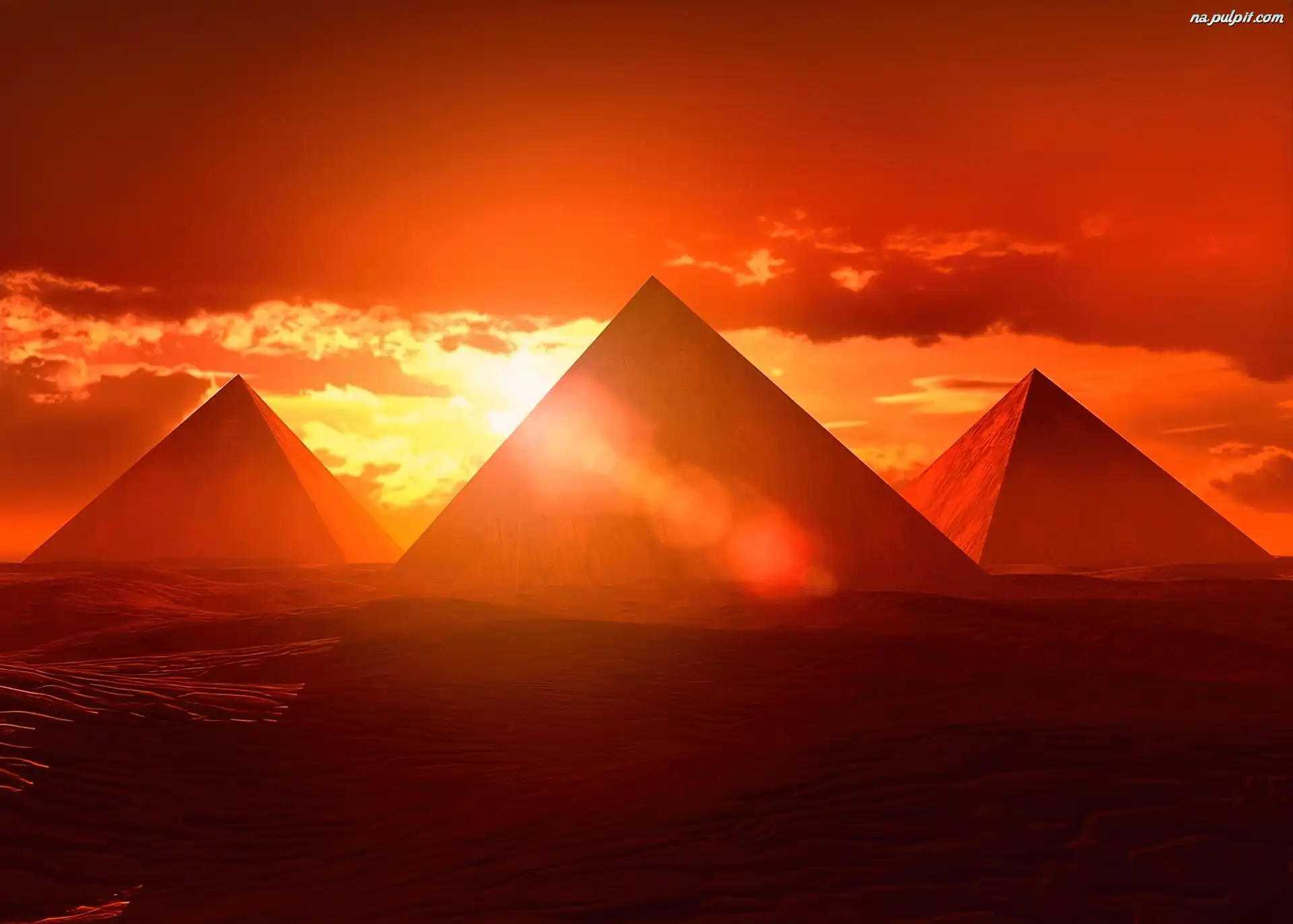 Słońca, Piramidy, Zachód