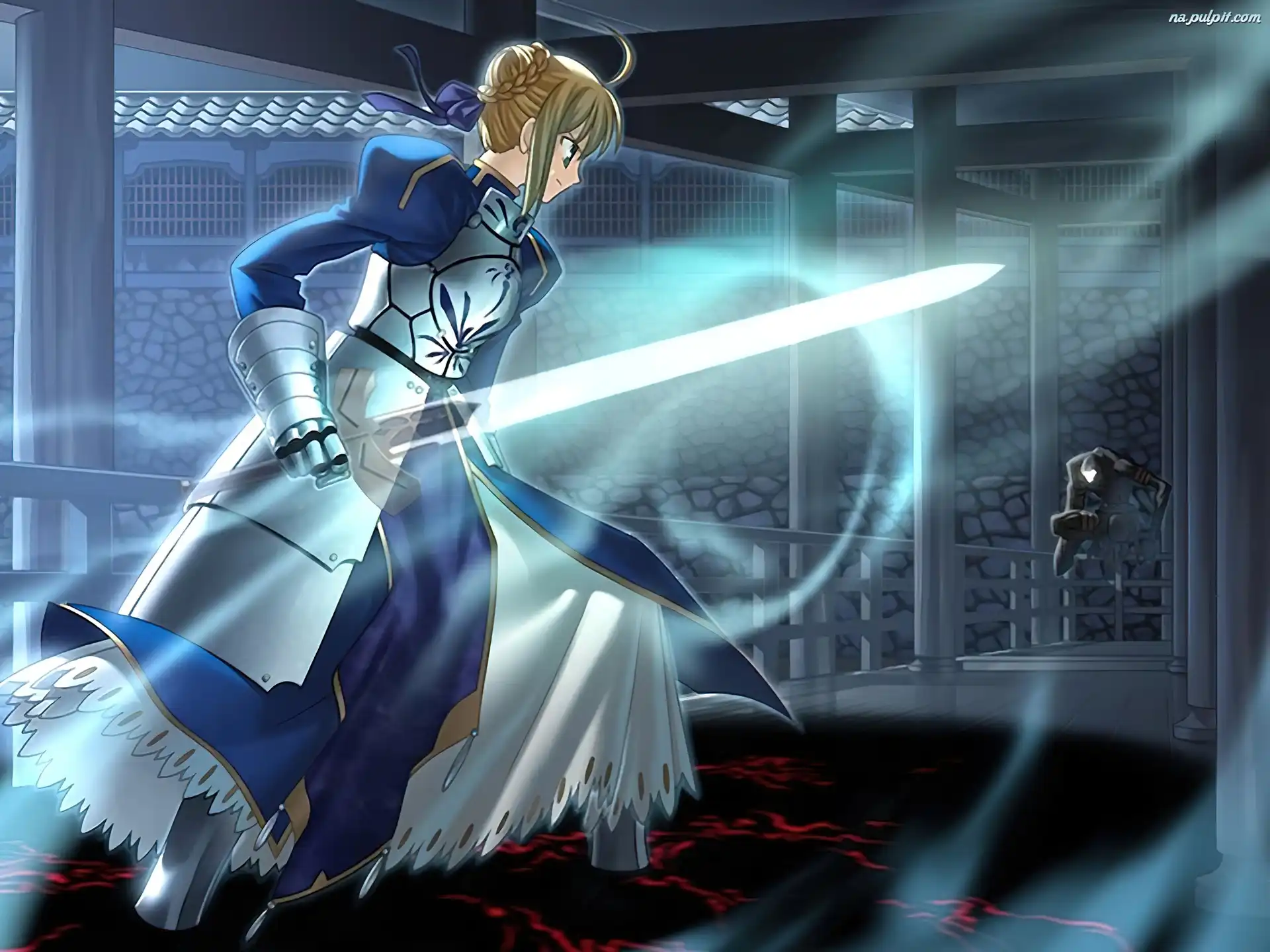 dom, postacie, kobieta, Fate Stay Night, miecz