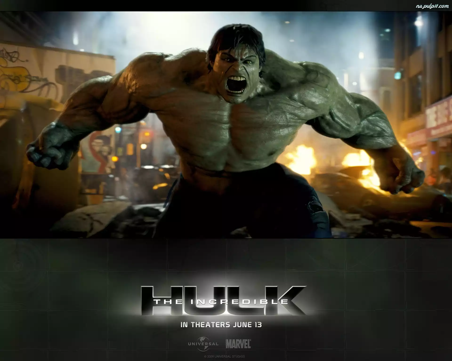 pożar, stwór, The Incredible Hulk, mięśnie