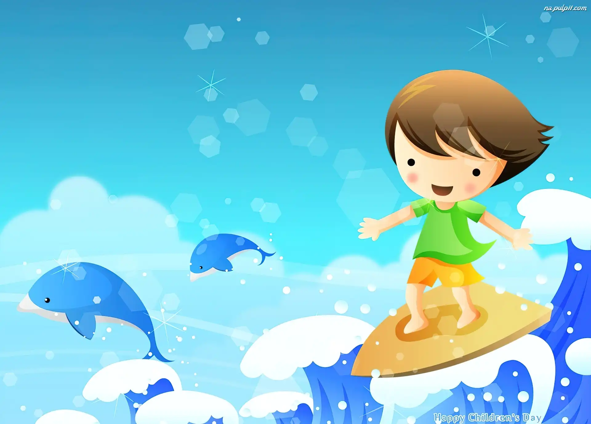 Surfing, Morze, Dziecko, Fale