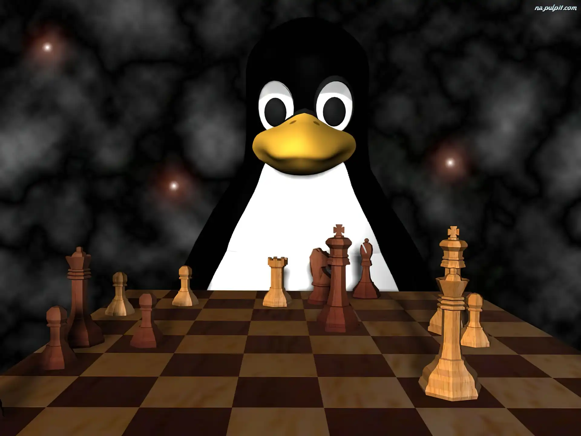 Szachy, Pingwin, Linux, Gra
