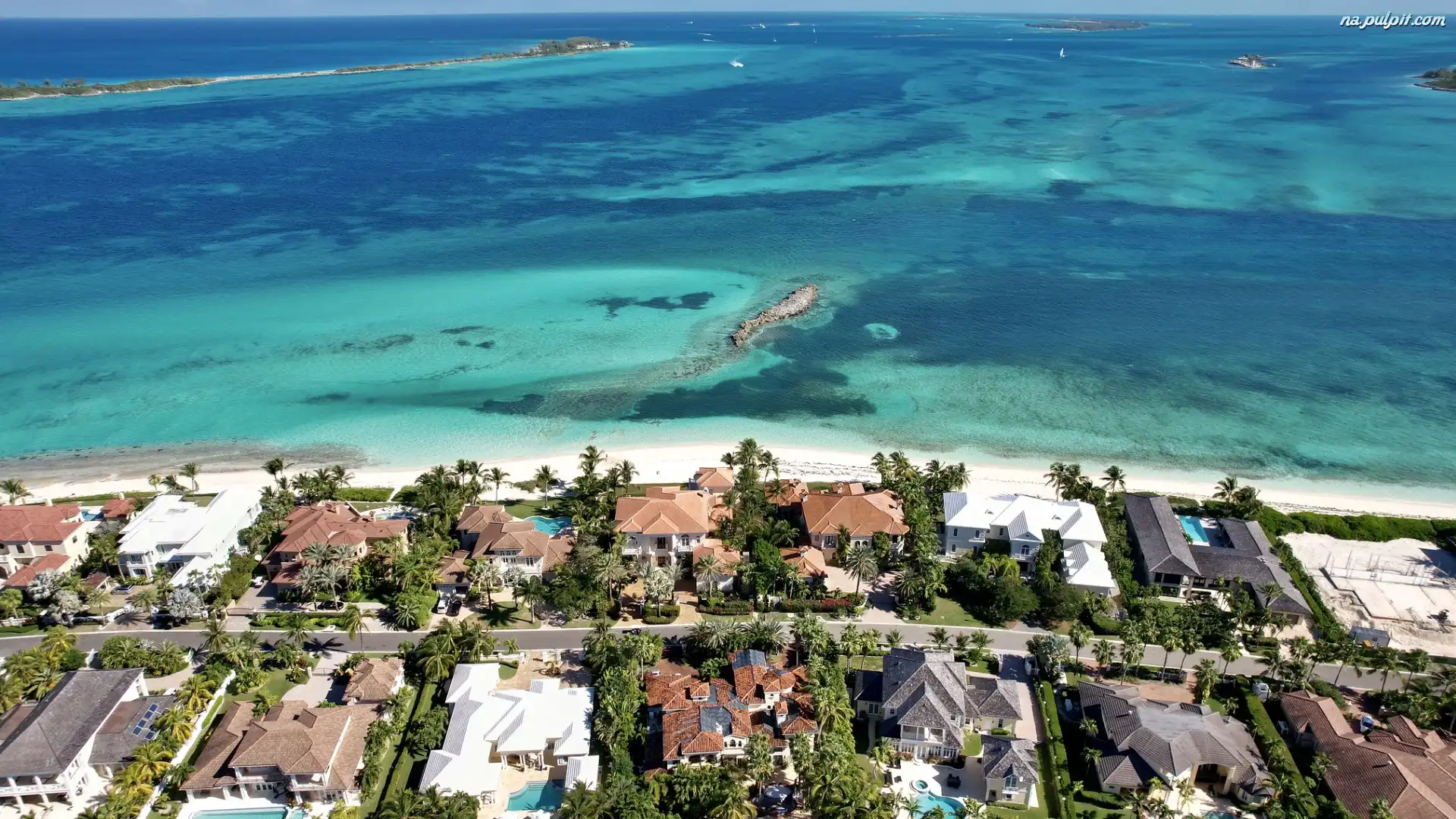 Bahamy, Nassau, Ocean Atlantycki, Domy, Creek Village, Morze, Wyspa New Providence