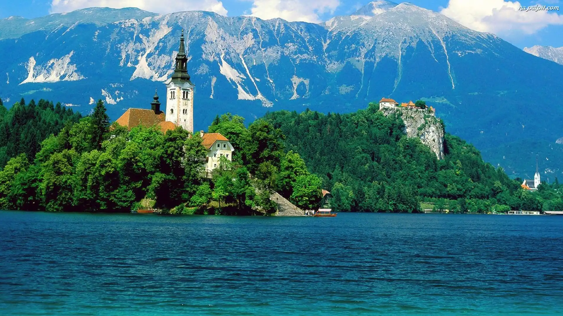 Zamek Bled Slowenia Jezioro Kosciol Gory Na Pulpit